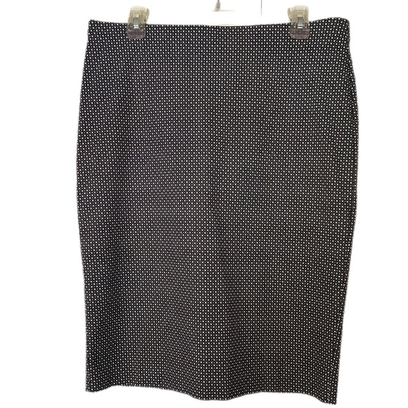 New York Clothing Co. NYCC Stretch Pencil Skirt Black and White Pattern Size L - Picture 1 of 10